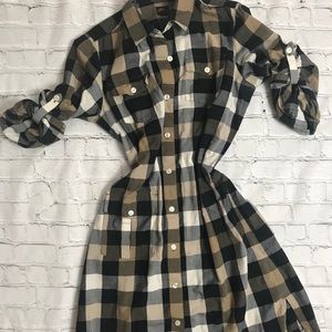 LL Bean Button down plaid dress